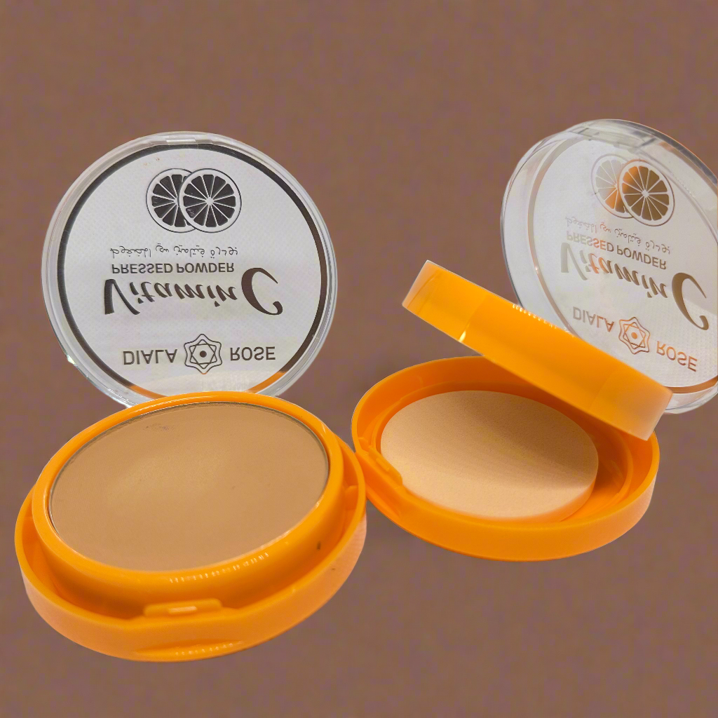 DIALA ROSE Vitamin C Pressed Powder – Brightening & Oil Control Finish