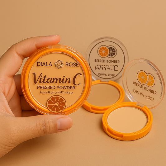 DIALA ROSE Vitamin C Pressed Powder – Brightening & Oil Control Finish