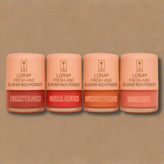 LORA® Fresh & Blusher Rich Powder – Natural Radiance with a Soft Glow